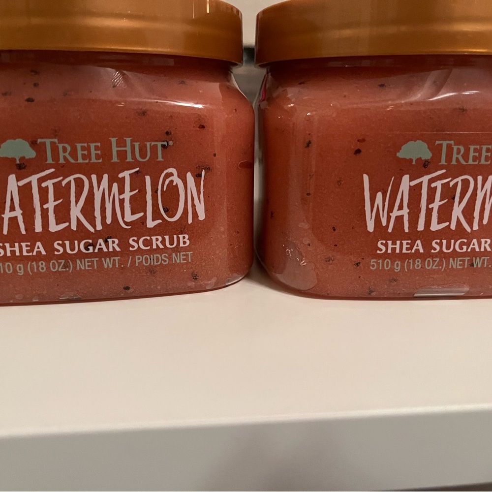 2 tree hut watermelon body scrubs.
